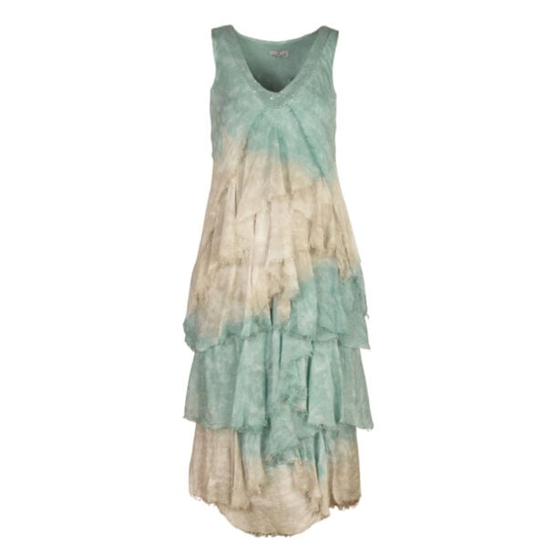 Silky ombre tiered dress