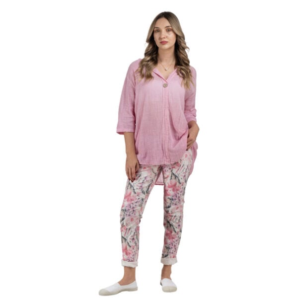 Button detail tunic top