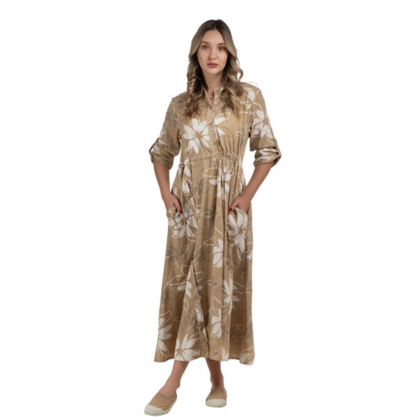 Sequin trim giant flower maxi dress