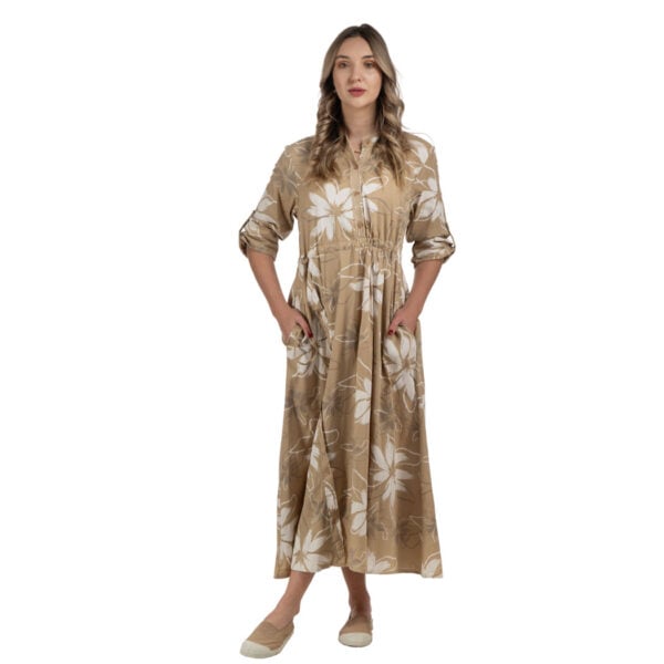 Sequin trim giant flower maxi dress