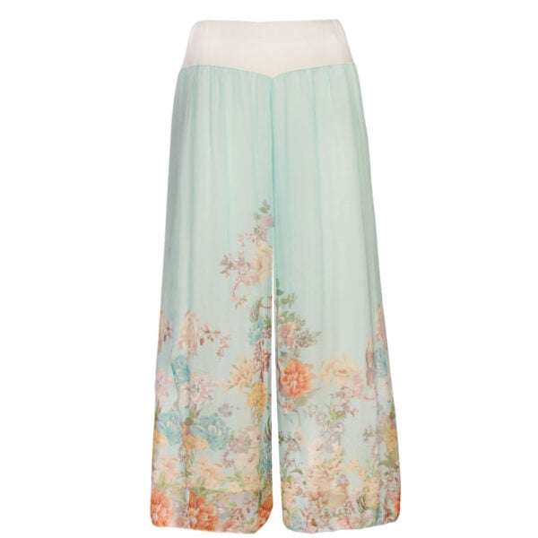 Wildflower print double layered silky pants