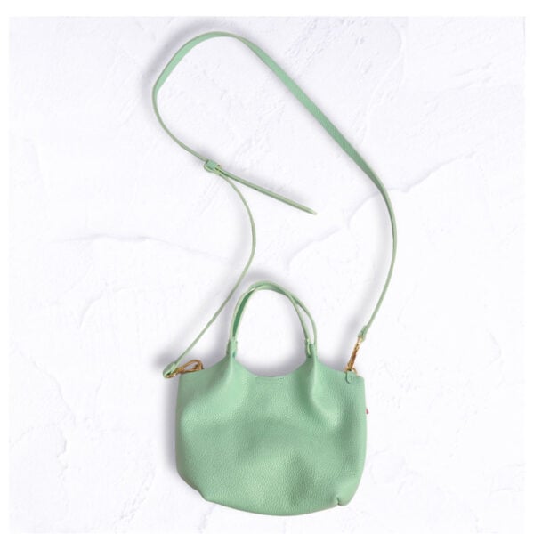 Genuine leather mini shopper bag