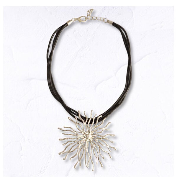 Giant coral multi string necklace