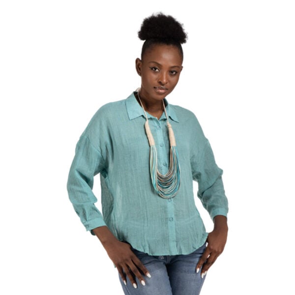 Hi-lo oversized sheer shirt