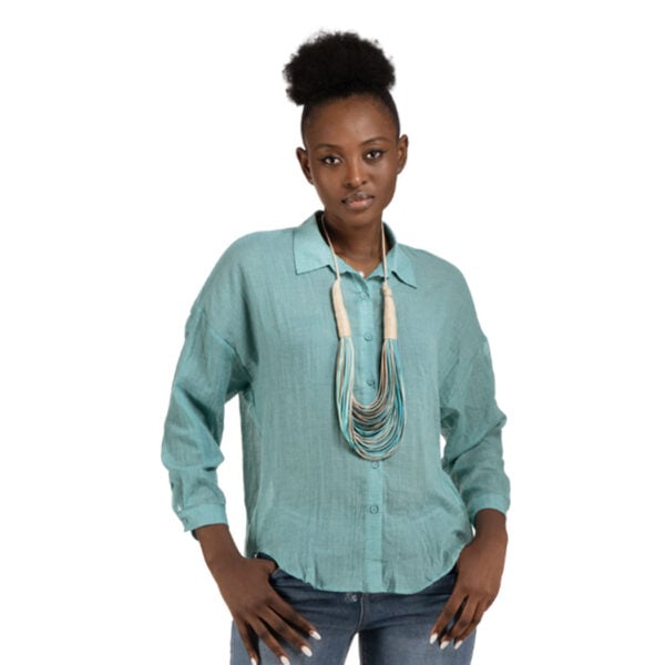 Hi-lo oversized sheer shirt