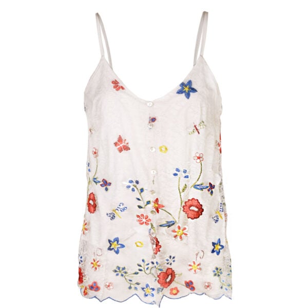Double layered floral lace cami
