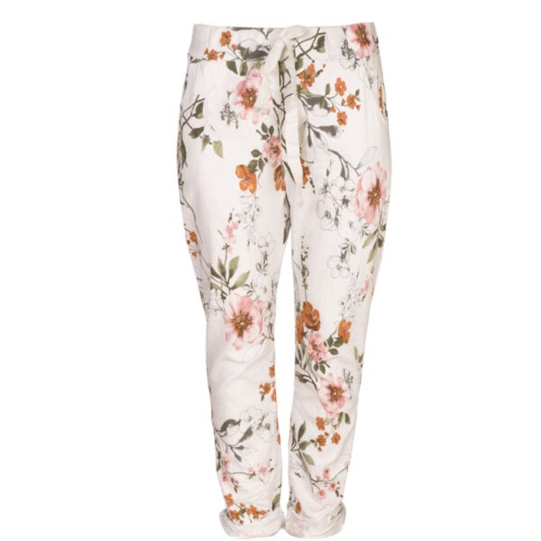 Stencil floral print pants