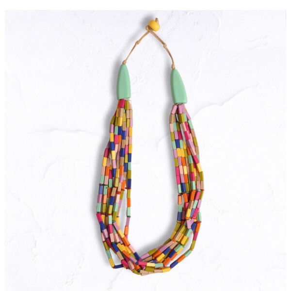 Mini wooden blocks necklace