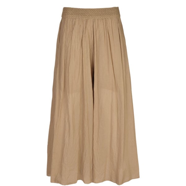 Elastic waist wide leg pants