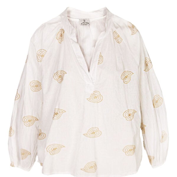 Embroidered heart oversized shirt