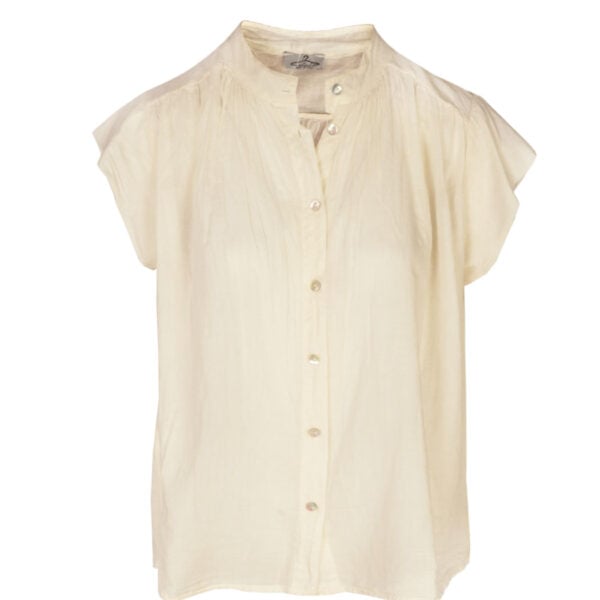 Cap sleeve sheer blouse