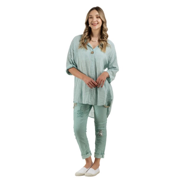 Thin stripe tunic top
