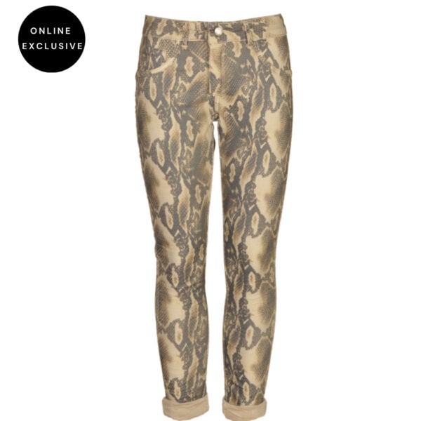 Snake print reversible pants