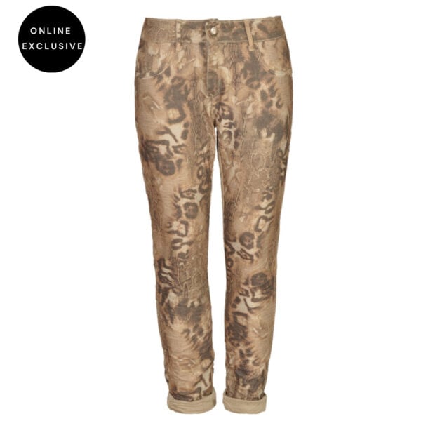 Animal snake print reversible pants