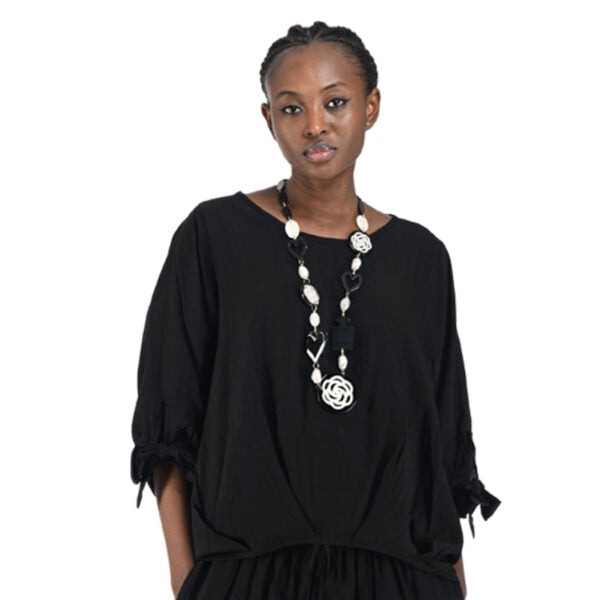 Oversized batwing crushed top