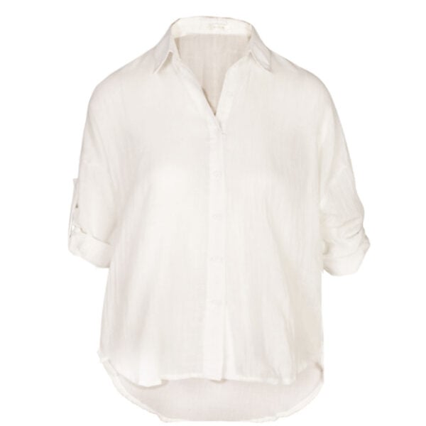 Hi-lo oversized sheer shirt