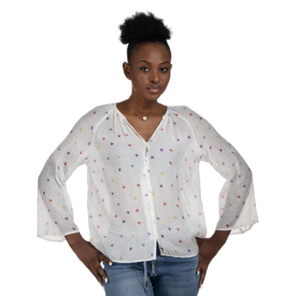 Multi heart print blouse