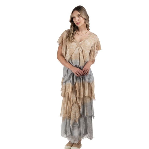 Silky ombre tiered dress