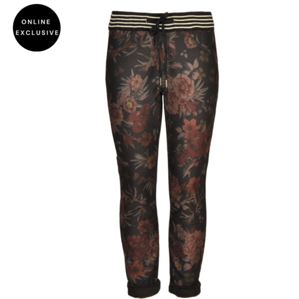 Floral print elasticated reversible pants