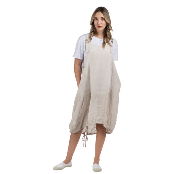 100% Linen dungaree style dress