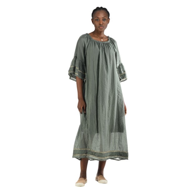 Bell sleeve maxi dress