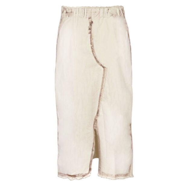 Raw-edge paint stripe skirt