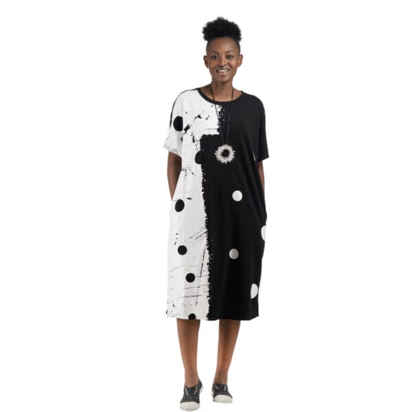 Circle paint t-shirt midi dress 