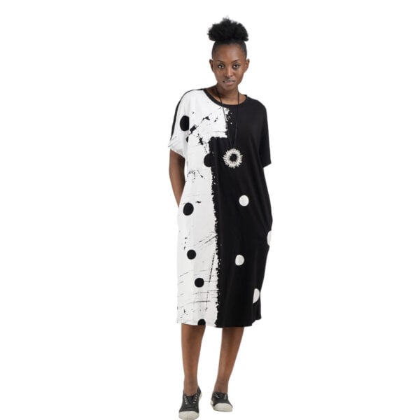 Circle paint t-shirt midi dress 