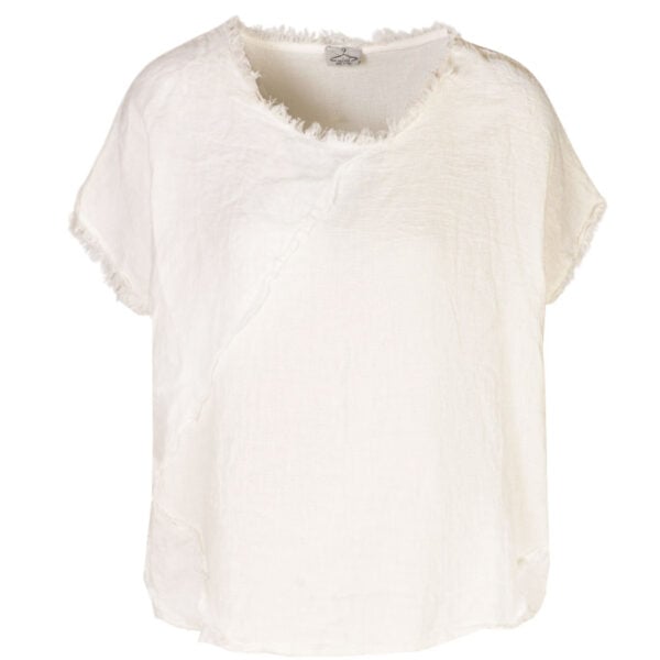 100% Linen raw-edge panel top