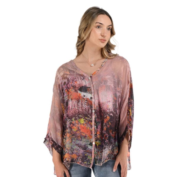 Floral print batwing top