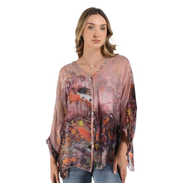 Floral print batwing top