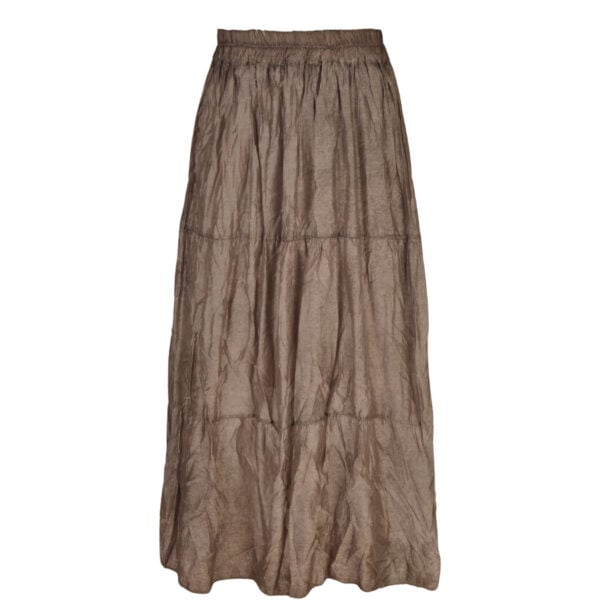 Double layer silky tiered maxi skirt