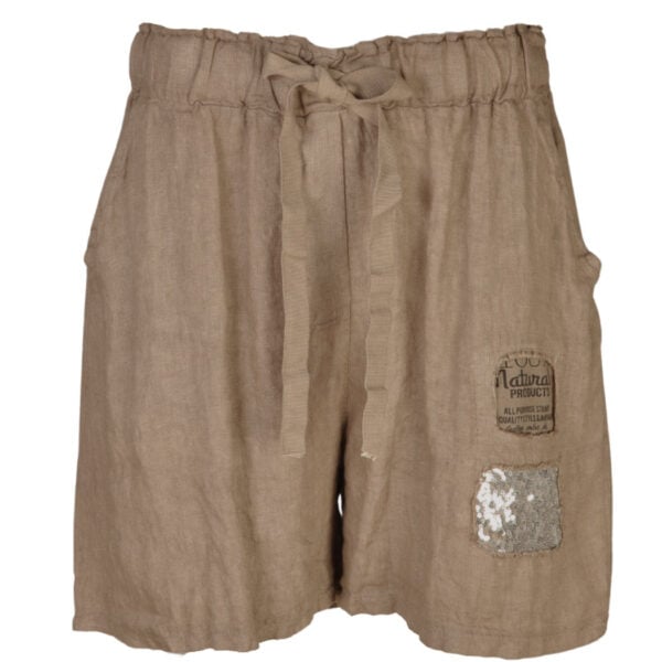 100% Linen sequin patch pants