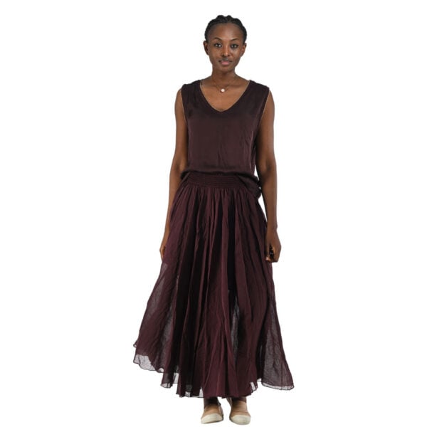 Lurex trim silky tank top