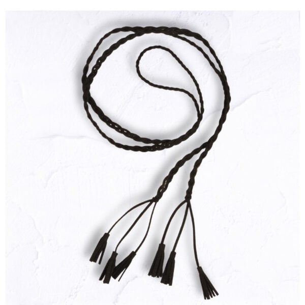 Braided tassel suede belt