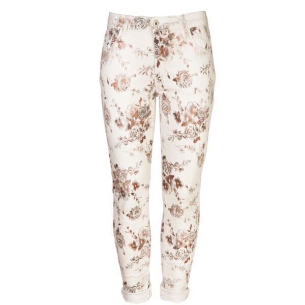 Foil rose print pants