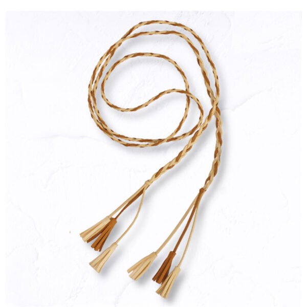 Braided tassel suede belt
