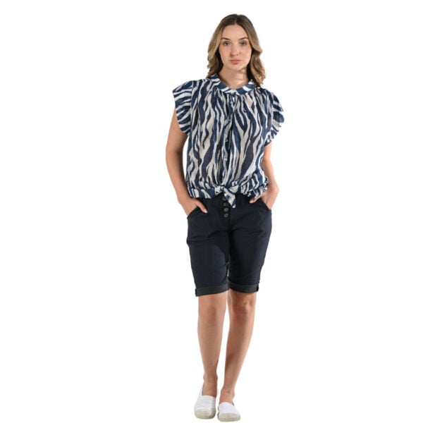 Tiger print cap sleeve shirt