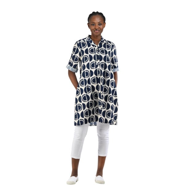 Half circle print midi dress