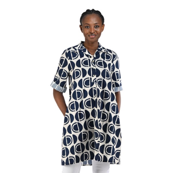 Half circle print midi dress