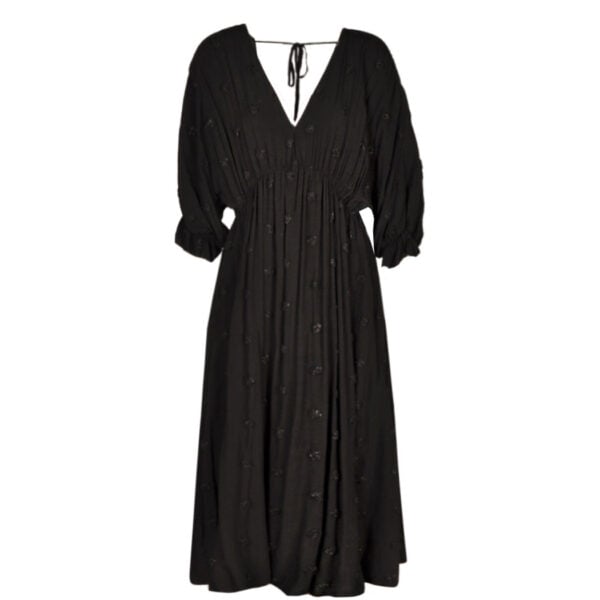 Flocked dots lurex dress