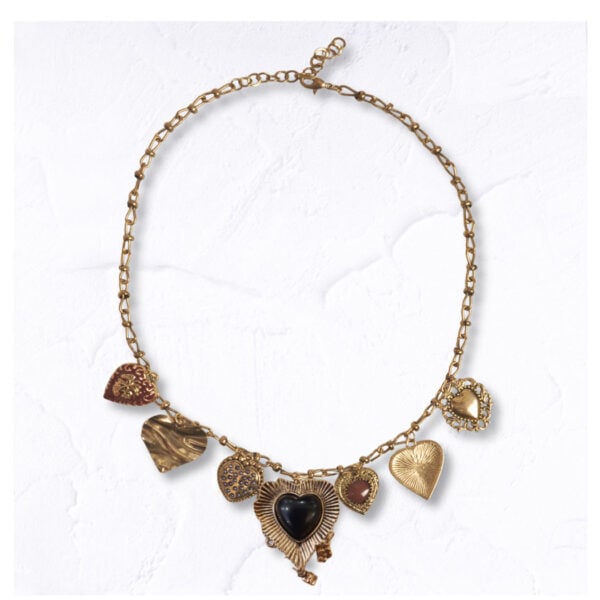 Multi heart chunky necklace 