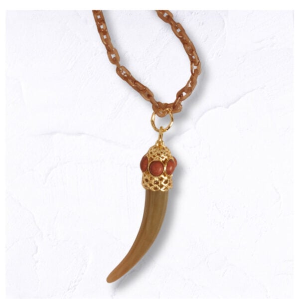 Giant resin horn necklace