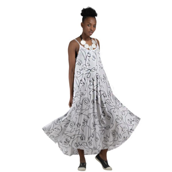 Face print strappy dress
