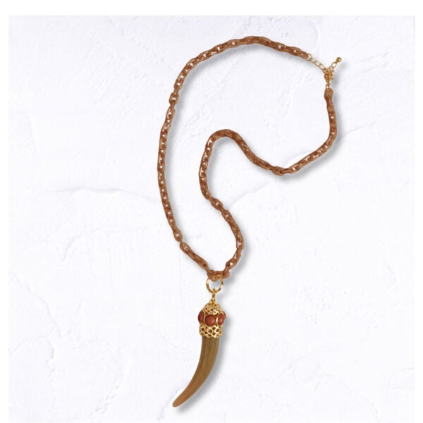 Giant resin horn necklace