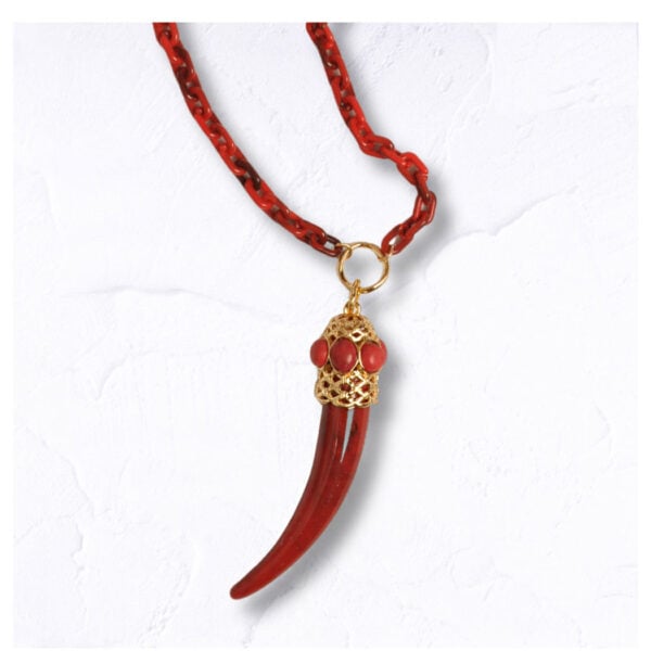 Giant resin horn necklace