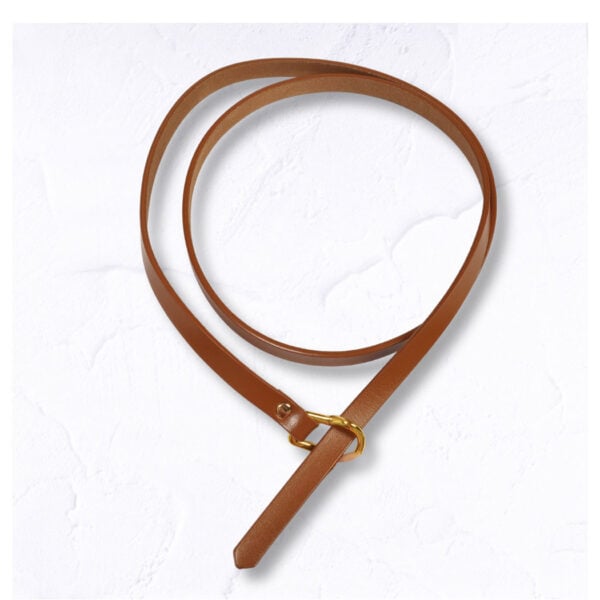 Genuine leather mini buckle skinny belt