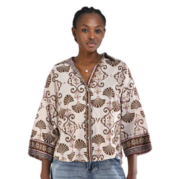 Fan print boxy shirt