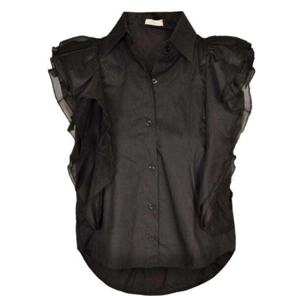 Frill sleeve layered blouse 