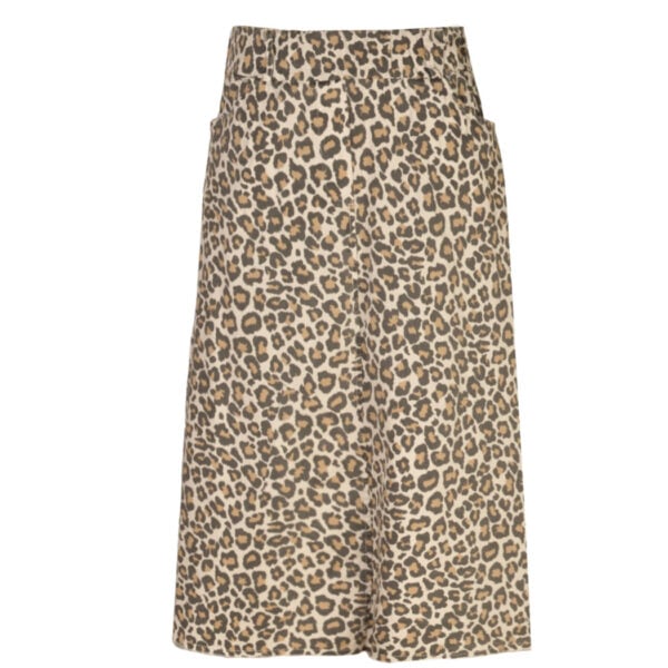 Raw-edge animal print skirt